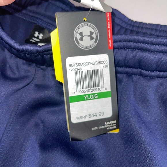 Under Armour Boys NEW YLG Navy Blue Loose Storm Logo Athletic Pants NWTS - Picture 5 of 6